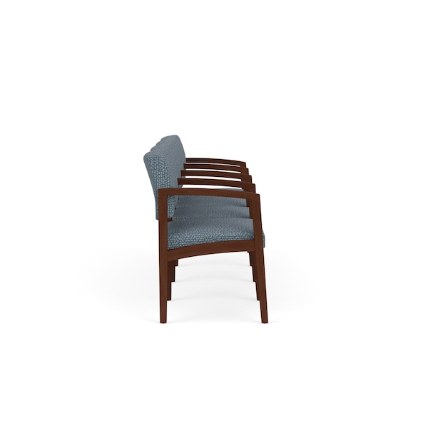 Lenox Wood 4 Seat Tandem Seating Wood Frame, Walnut, RF Serene Upholstery